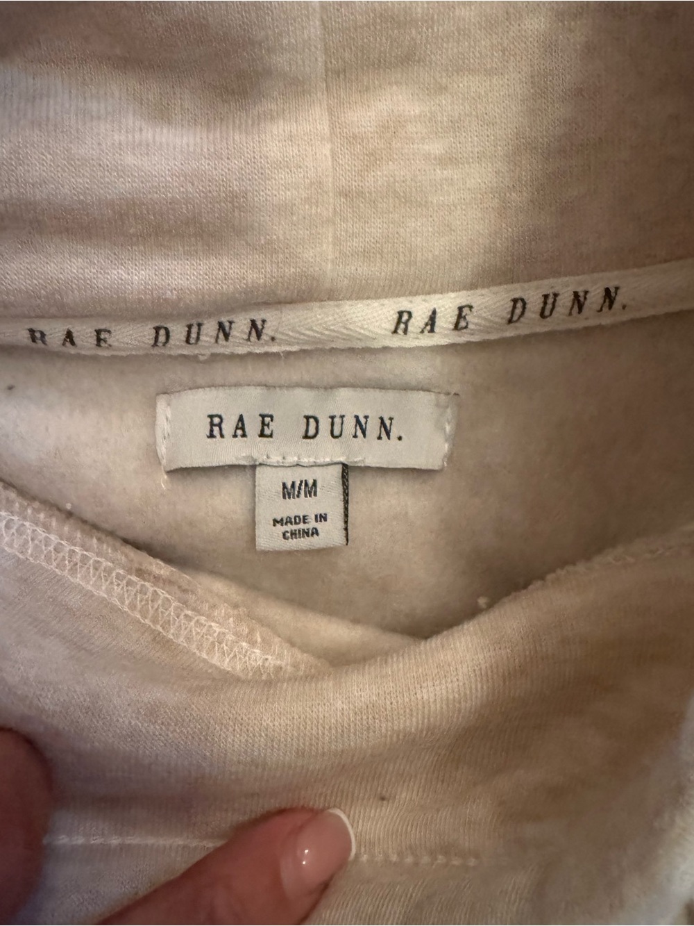 Rae Dunn Coffee Embroidered Mock Neck Sweater and Joggers - Cream - size medium - Picture 2 of 8